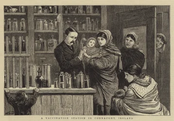 En vaccinationsstation i Connaught, Irland